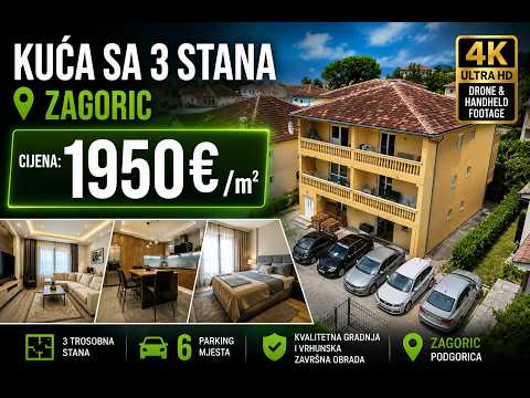 Kuća sa 3 stana | Zagorič, Podgorica (4K drone tour)