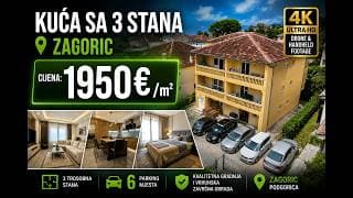 Kuća sa 3 stana | Zagorič, Podgorica (4K drone tour)